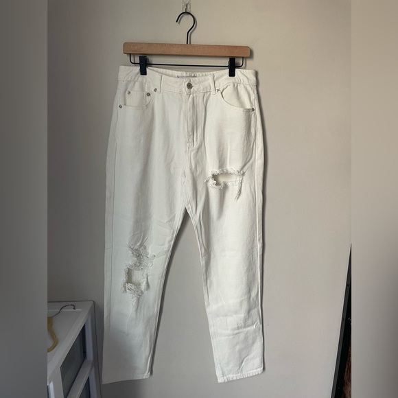 Adika White Mom Jeans Size Large New with Tags - Picture 1 of 9